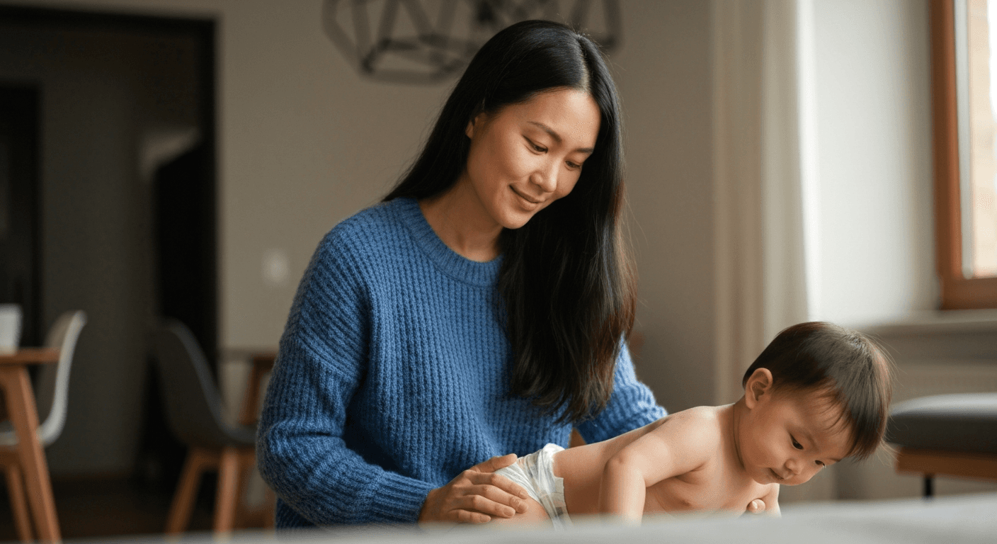 「おしりが赤くなっています」、おむつかぶれ