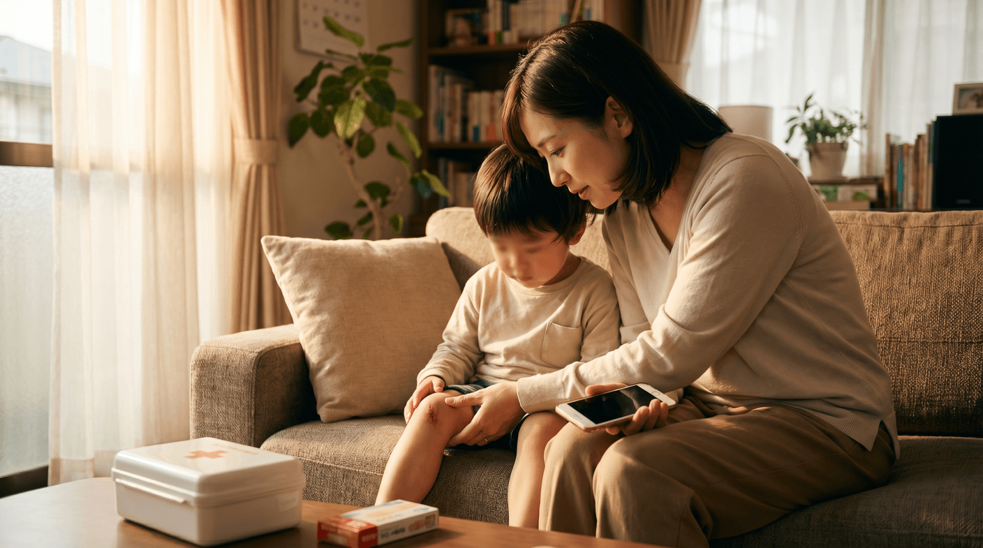 「転倒と擦り傷」、湿潤療法と消毒の新常識