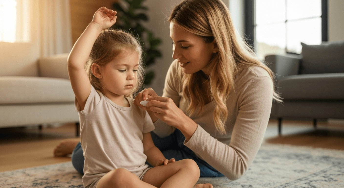 「虫に刺されて腫れています」、子どもの虫刺され