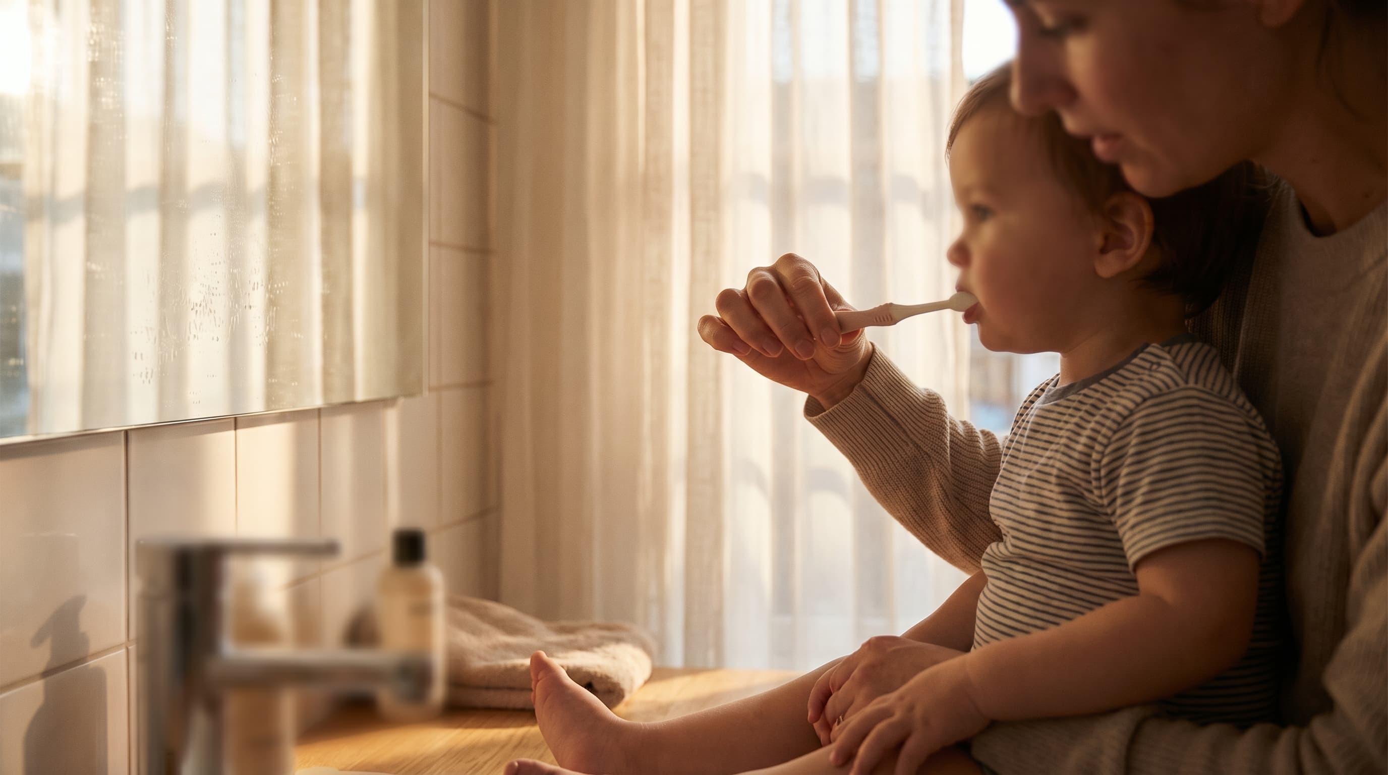 歯が生えたその日からスタート、歯磨きデビューと仕上げ磨き