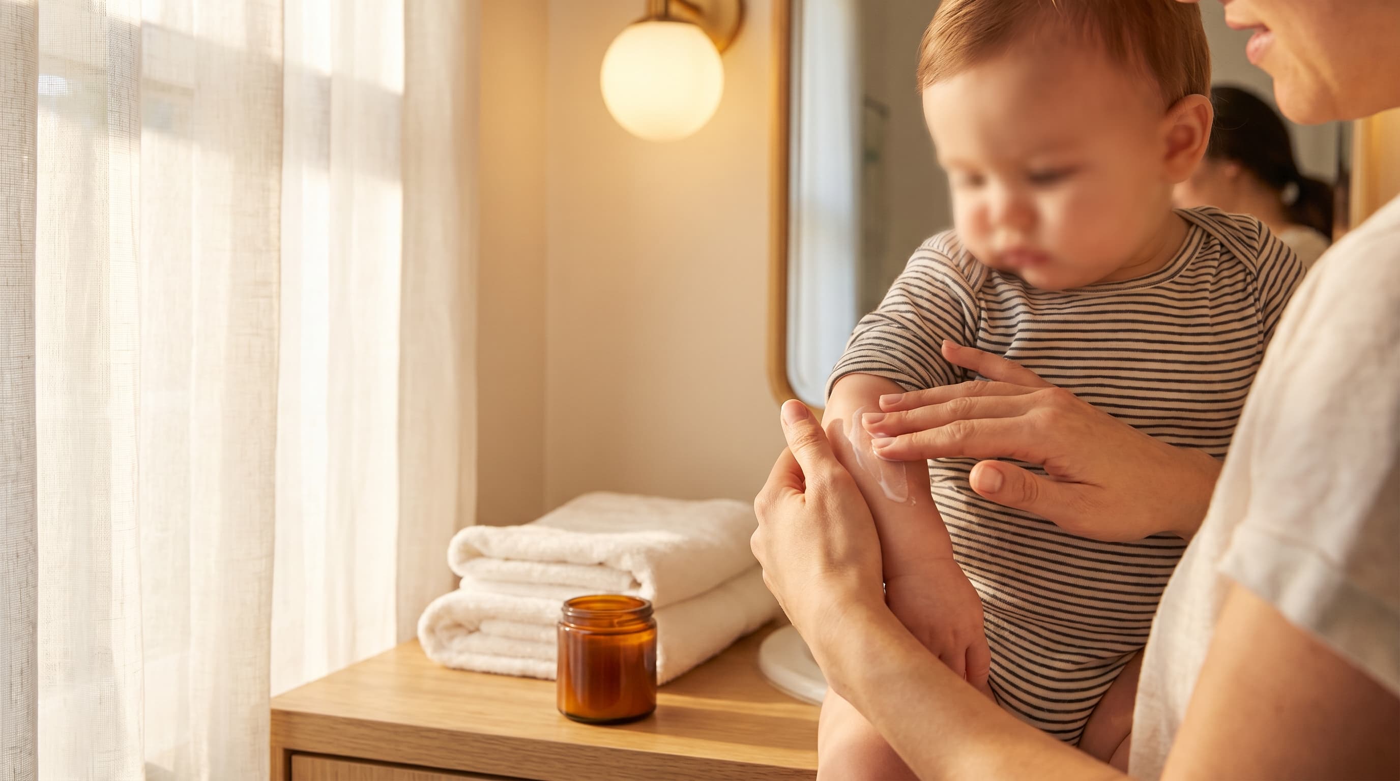 夏の子どもの皮膚3点セット　あせも・水いぼ・とびひの見分けと対処